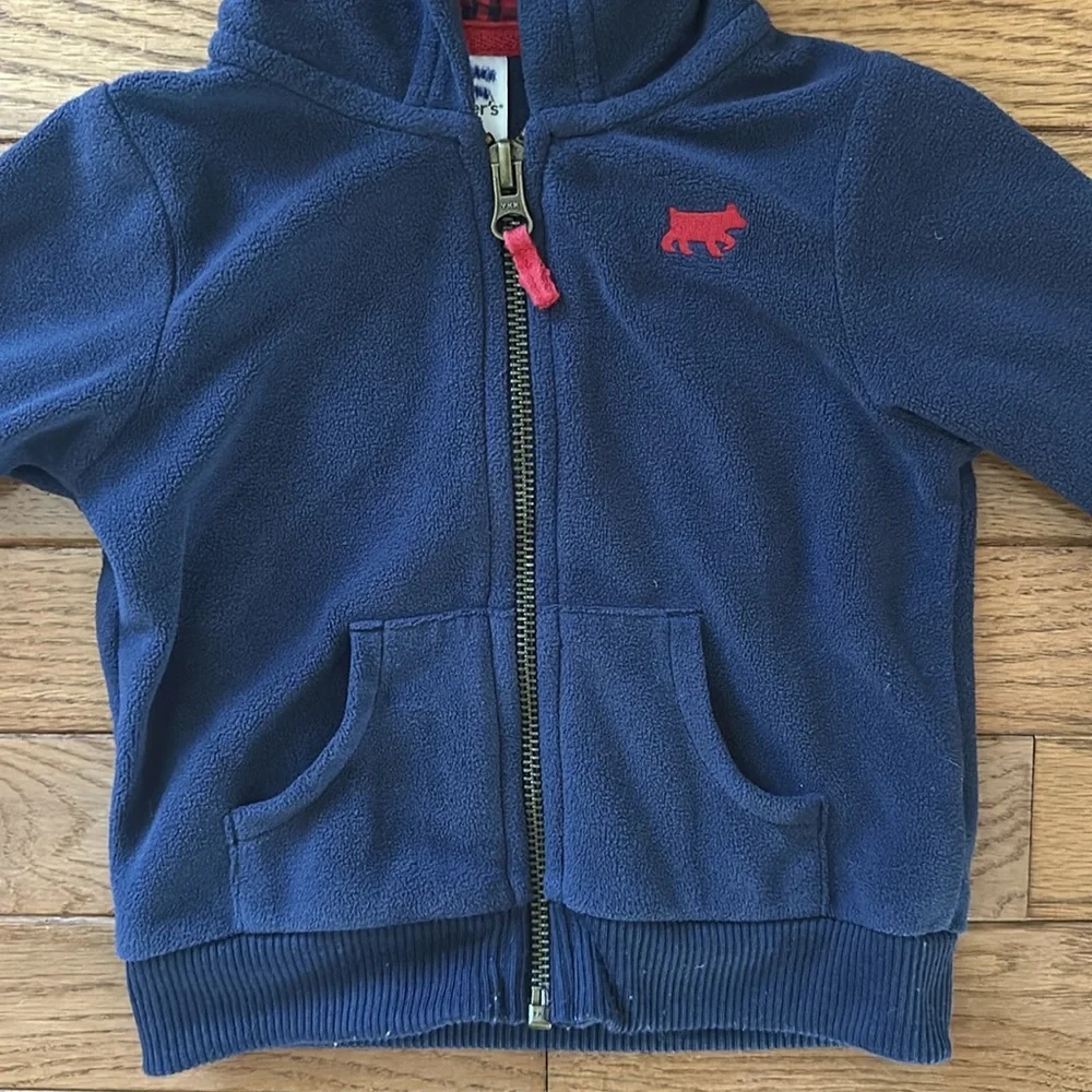 💙 CARTER’S jacket hoodie blue 9 months gender neutral boys girls hooded fleece